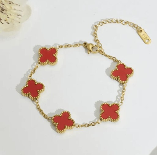 Pulsera trébol rojo